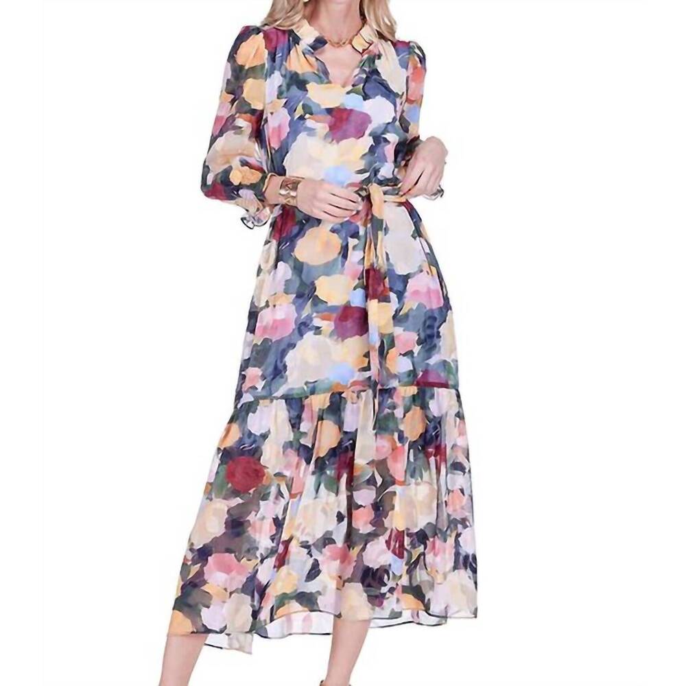 NEW JOY JOY split neck maxi dress in impressions